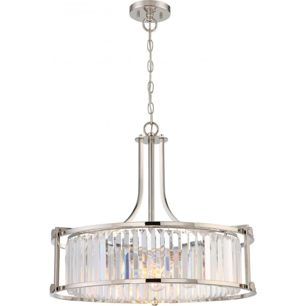 Nuvo Lighting-60/5761-Krys-Four Light Pendant-10 Inches Wide by 23.13 Inches High Polished Nickel  Aged Bronze Finish with Clear Crystal Prisms Glass