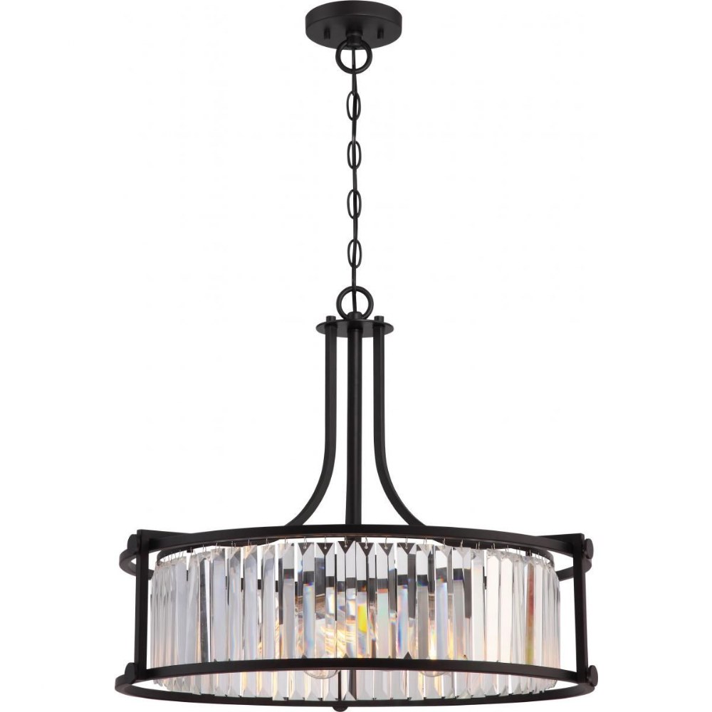 Nuvo Lighting-60/5771-Krys-Four Light Pendant-10 Inches Wide by 23.13 Inches High Aged Bronze  Aged Bronze Finish with Clear Crystal Prisms Glass