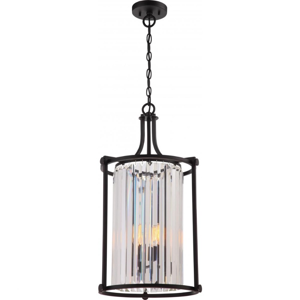 Nuvo Lighting-60/5772-Krys-Four Light Foyer-14.63 Inches Wide by 26.25 Inches High Aged Bronze  Aged Bronze Finish with Clear Crystal Prisms Glass