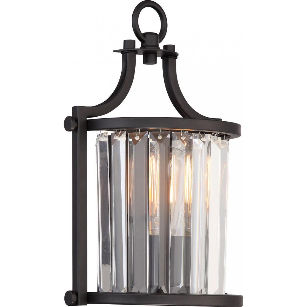 Nuvo Lighting-60/5776-Krys-One Light Wall Sconce-8.25 Inches Wide by 12.75 Inches High Aged Bronze  Aged Bronze Finish with Clear Crystal Prisms Glass