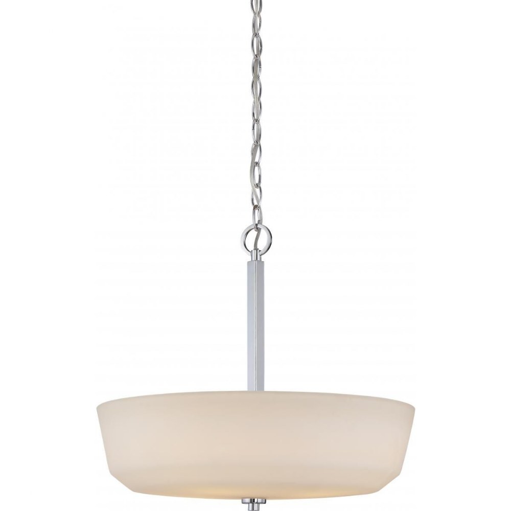 Nuvo Lighting-60/5807-Willow-Four Light Pendant-18 Inches Wide by 17.63 Inches High   Polished Nickel Finish with White Glass