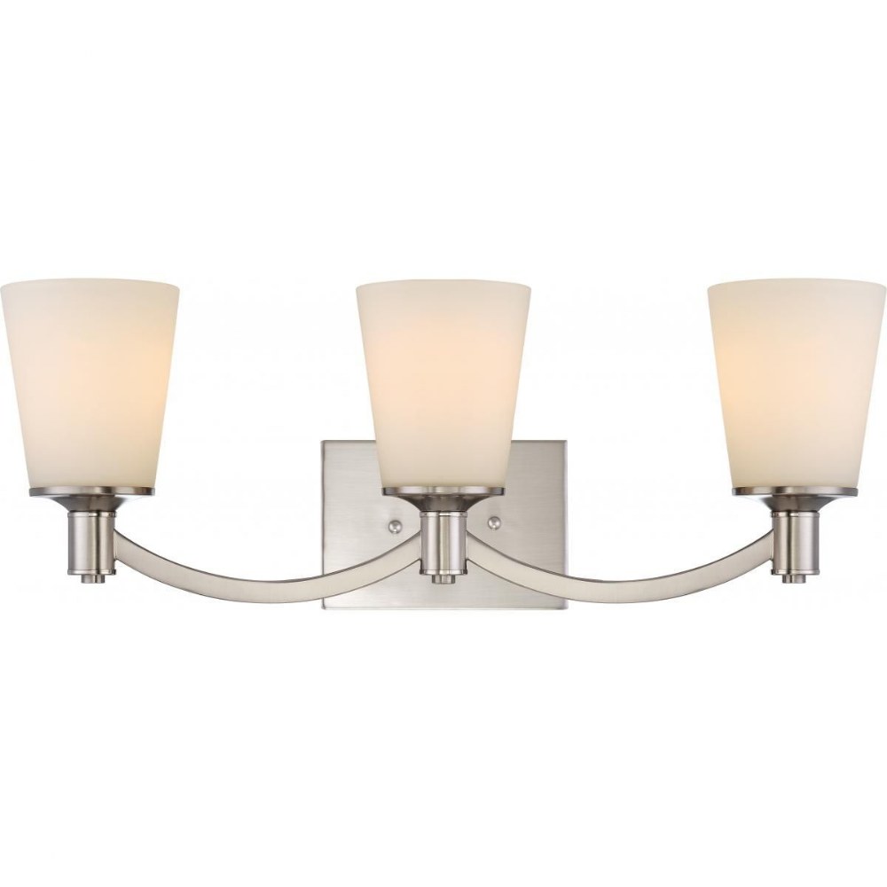 Nuvo Lighting-60/5823-Laguna-Three Light Bath Vantity-24 Inches Wide by 9 Inches High   Brushed Nickel Finish with White Glass