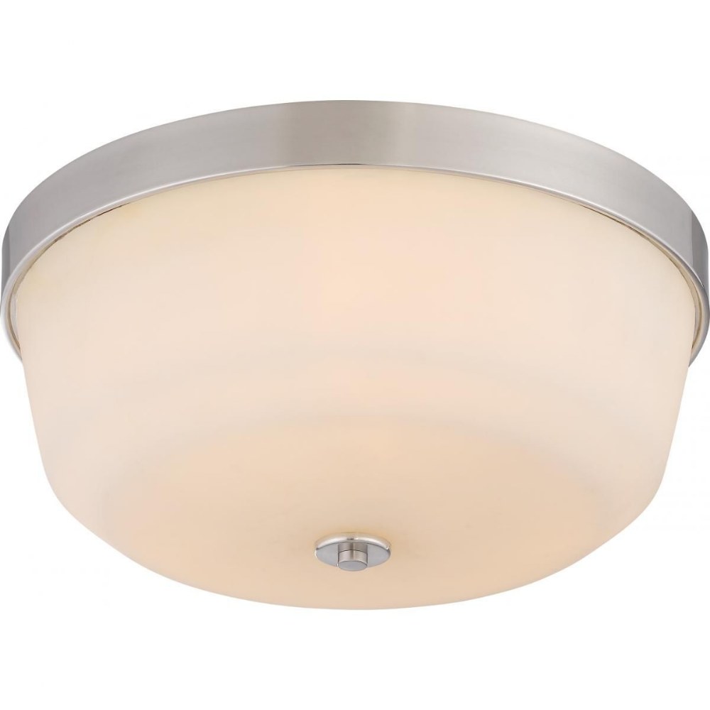 Nuvo Lighting-60/5824-Laguna-Three Light Flush Mount-15.13 Inches Wide by 6.75 Inches High   Brushed Nickel Finish with White Glass