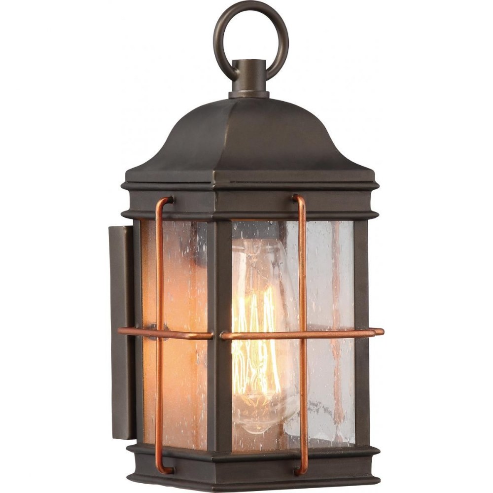 Nuvo Lighting-60/5831-Howell-One Light Small Outdoor Wall Lantren-5.25 Inches Wide by 11.13 Inches High   Bronze/Copper Finish