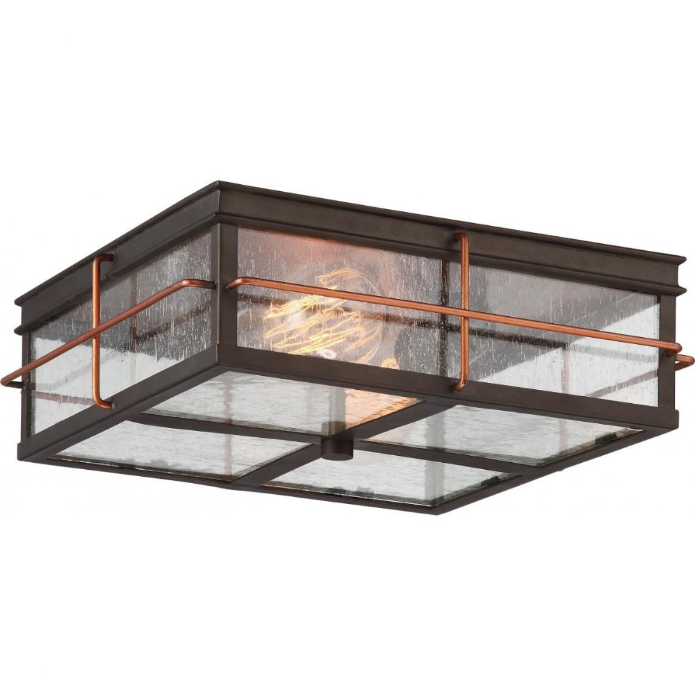 Nuvo Lighting-60/5834-Howell-Two Light Outdoor Flush Mount-12 Inches Wide by 4.13 Inches High   Bronze/Copper Finish