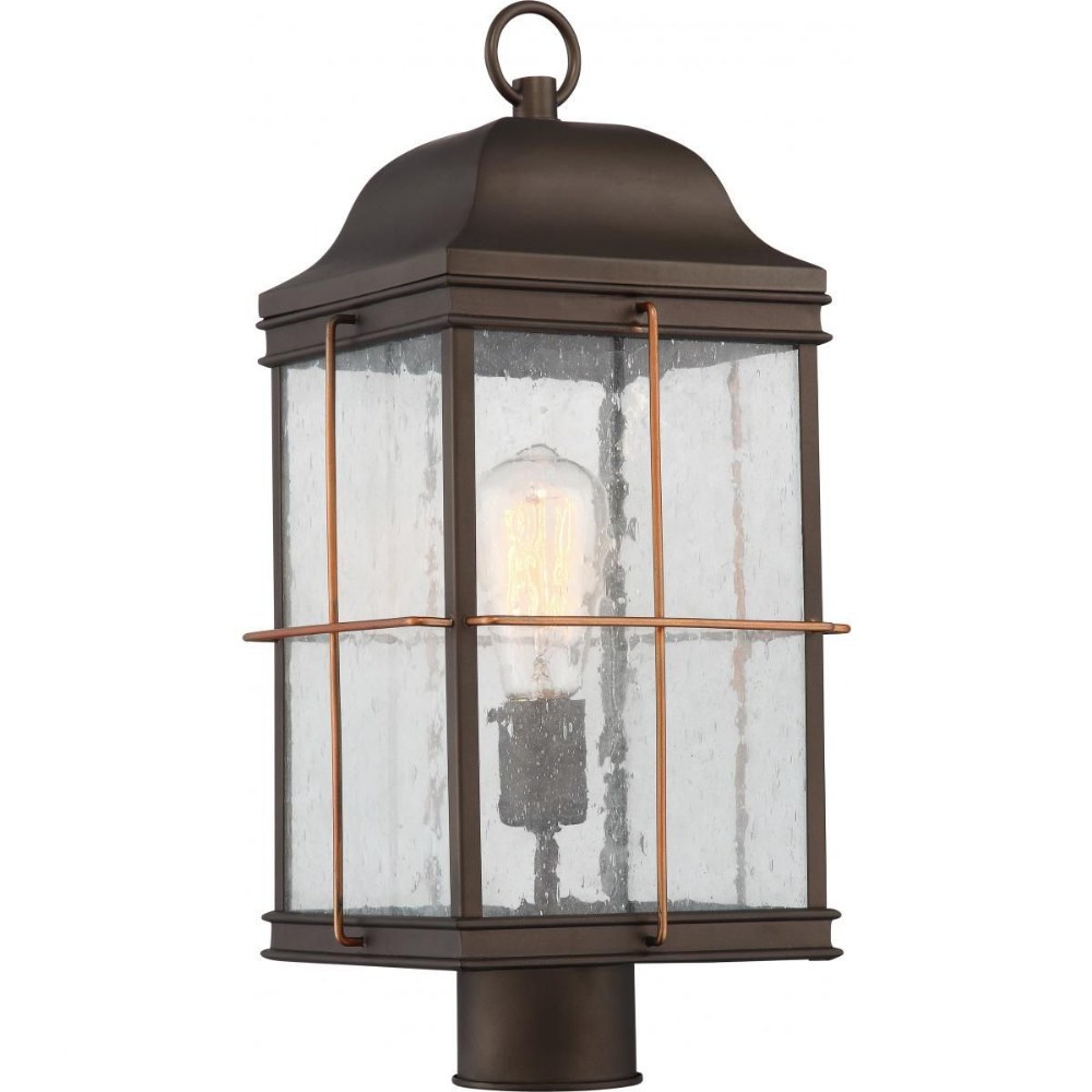 Nuvo Lighting-60/5835-Howell-One Light Outdoor Post Lantern-8.75 Inches Wide by 19.38 Inches High   Bronze/Copper Finish