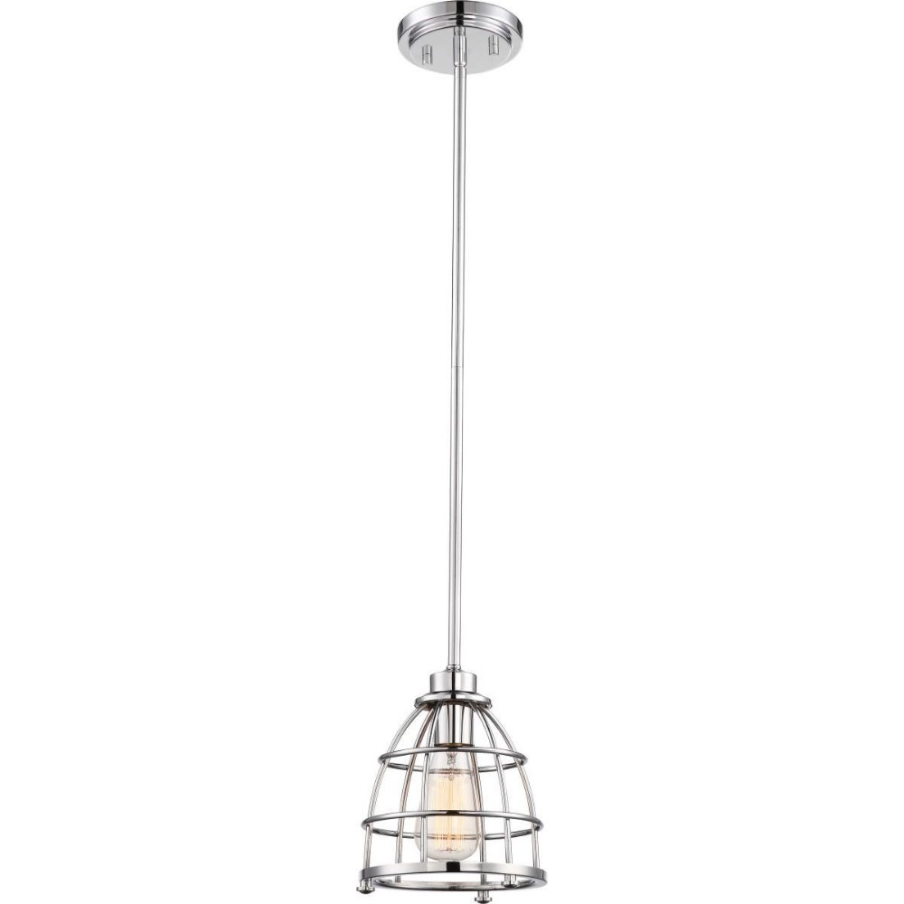 Nuvo Lighting-60/5837-Maxx-One Light Small Pendant-7.25 Inches Wide by 46.5 Inches High   Polished Nickel Finish