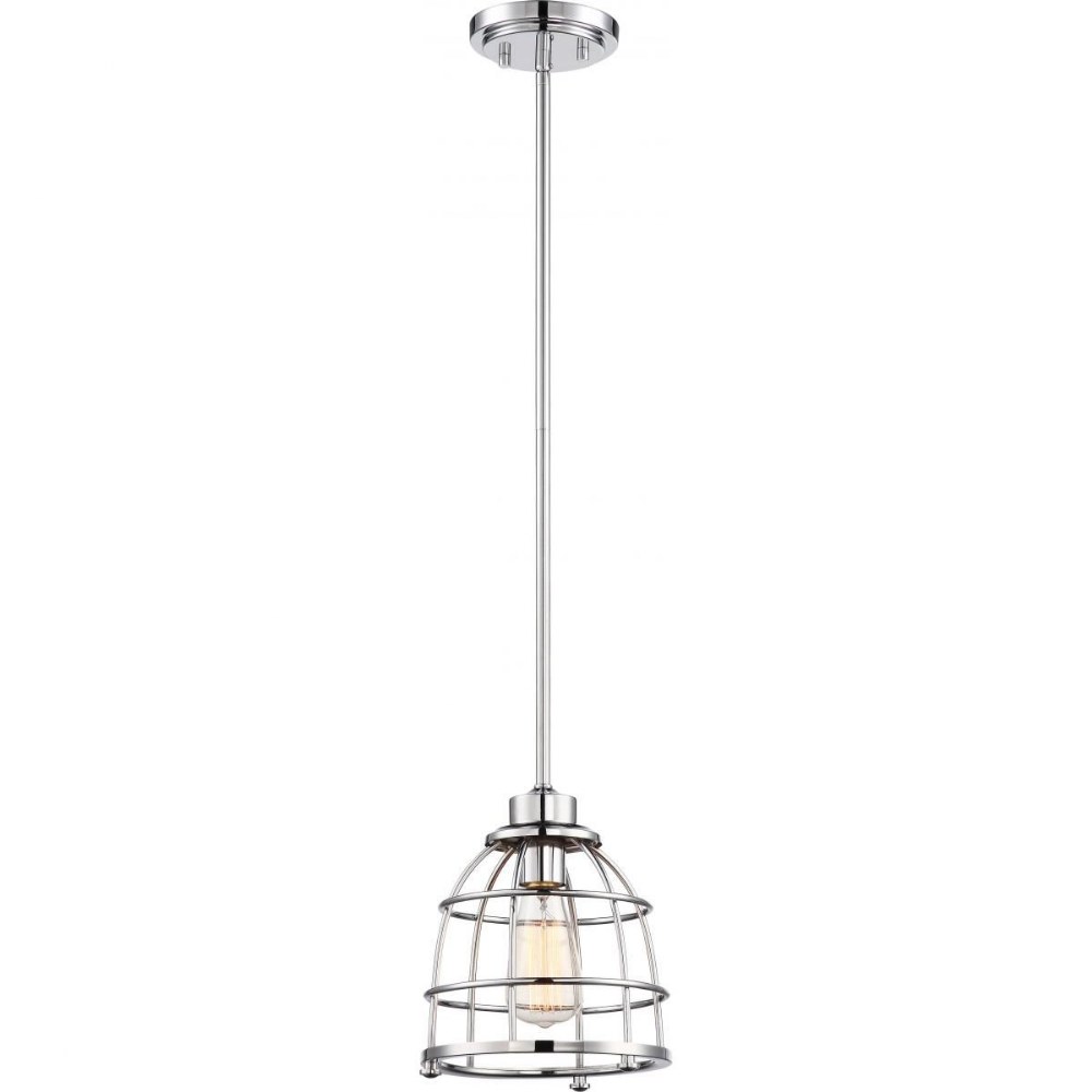 Nuvo Lighting-60/5838-Maxx-One Light Medium Pendant-8.13 Inches Wide by 47.38 Inches High   Polished Nickel Finish