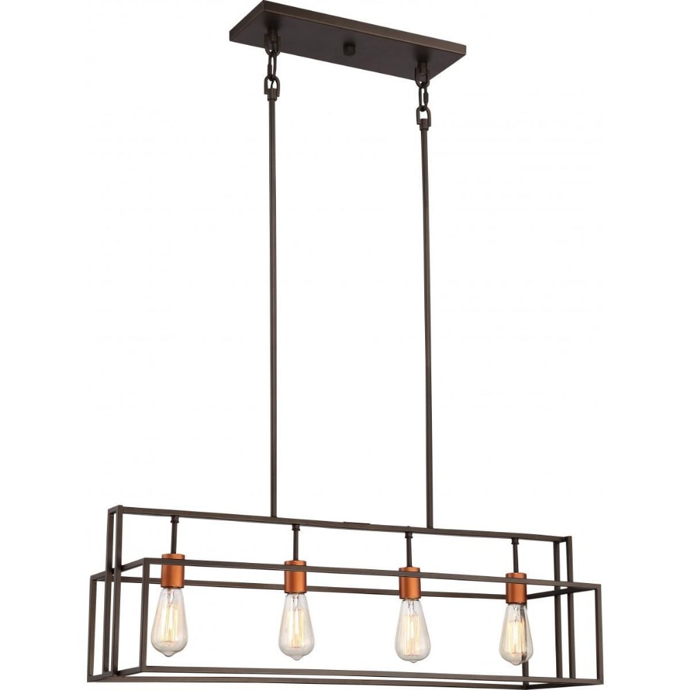 Nuvo Lighting-60/5854-Lake-Four Light Island-10 Inches Wide by 53 Inches High   Bronze/Copper Finish