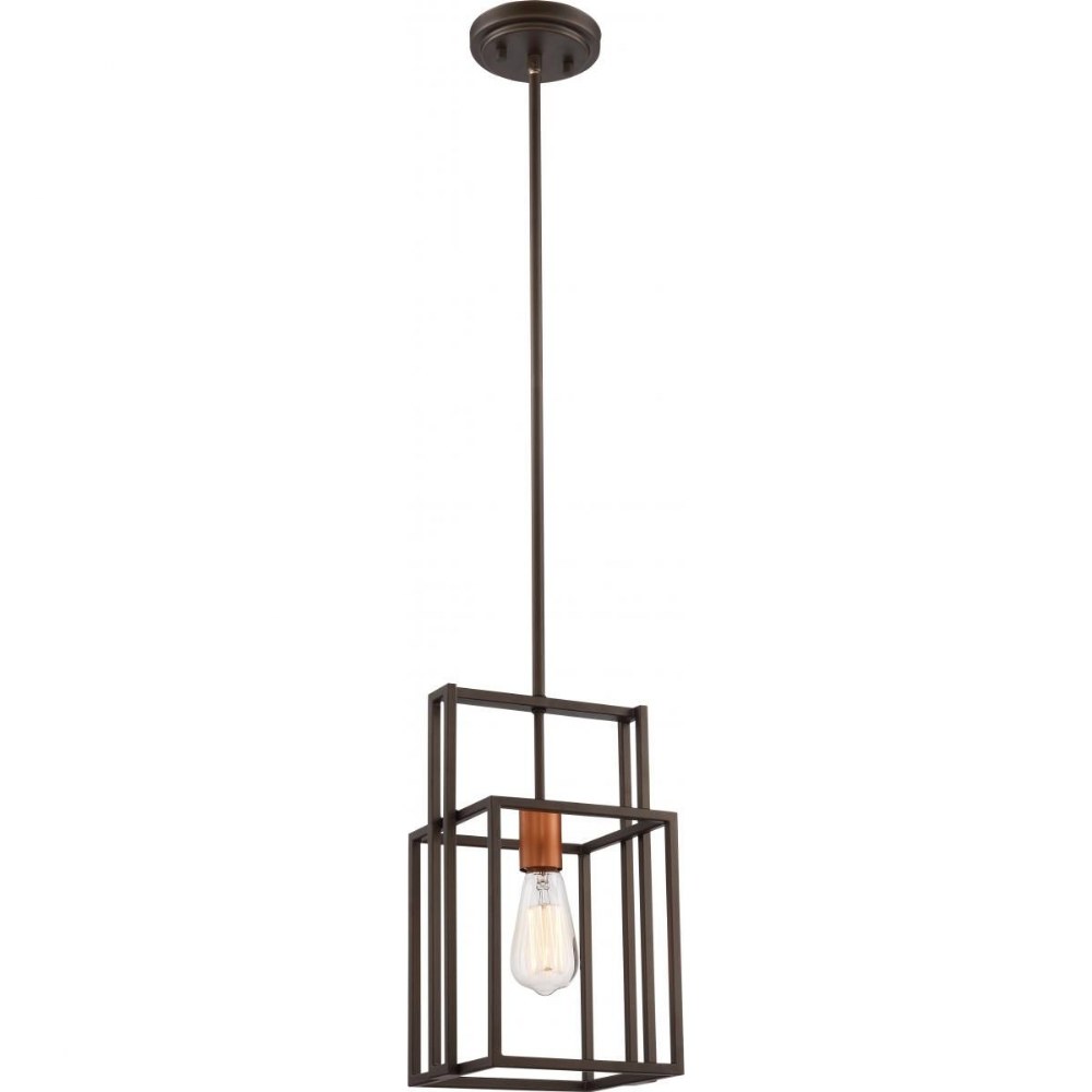 Nuvo Lighting-60/5855-Lake-One Light Mini-Pendant-8.13 Inches Wide by 51.88 Inches High Bronze/Copper  Iron Black/Brushed Nickel Finish