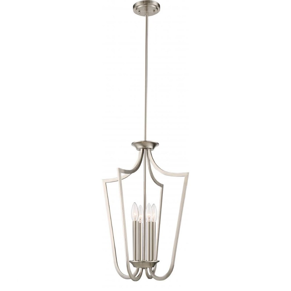 Nuvo Lighting-60/5876-Laguna - Four Light Cage Pendant   Brushed Nickel Finish