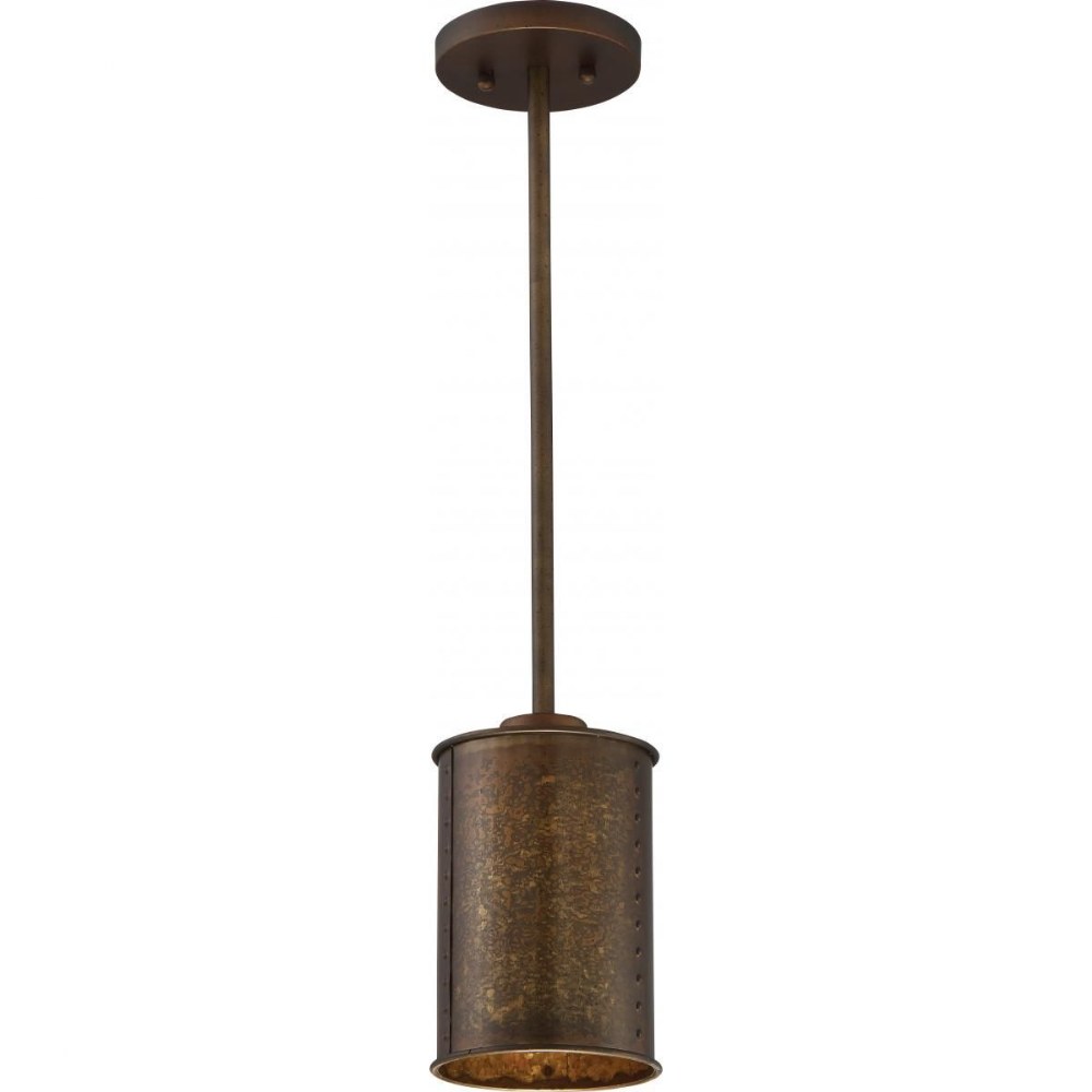 Nuvo Lighting-60/5892-Kettle-One Light Mini-Pendant-6 Inches Wide by 45 Inches High   Weathered Brass Finish