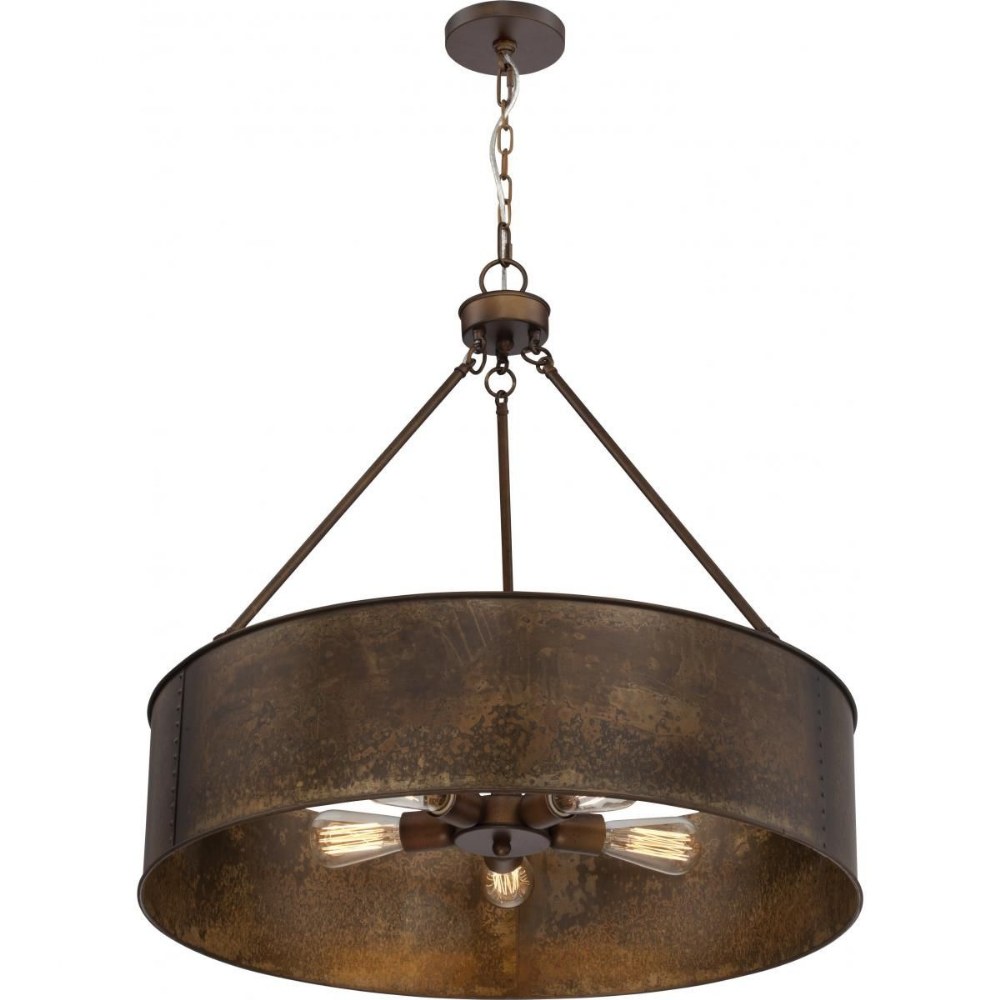 Nuvo Lighting-60/5895-Kettle-Five Light Oversized Pendant-30 Inches Wide by 28 Inches High   Weathered Brass Finish