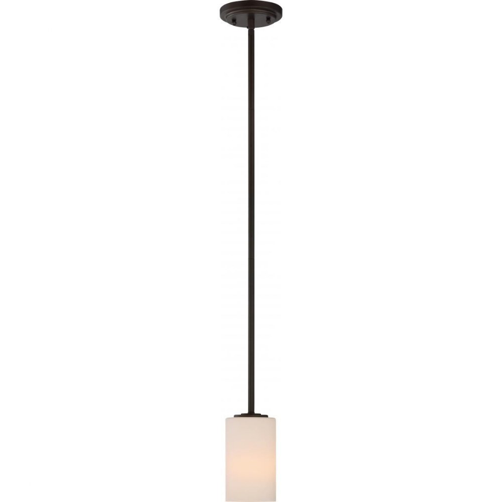 Nuvo Lighting-60/5908-Willow-One Light Mini-Pendant-3.88 Inches Wide by 44.63 Inches High   Forest Bronze Finish with White Glass