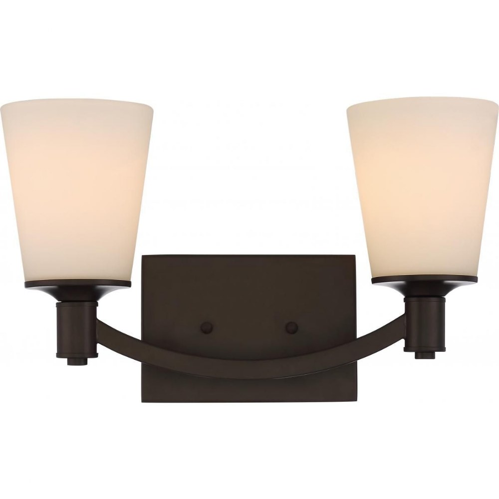 Nuvo Lighting-60/5922-Laguna-Two Light Bath Vantity-16 Inches Wide by 9 Inches High   Forest Bronze Finish with White Glass