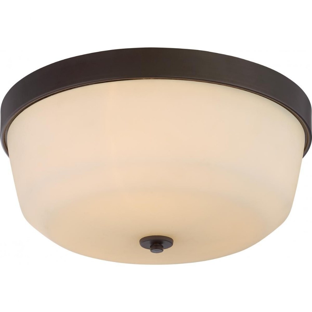 Nuvo Lighting-60/5924-Laguna-Three Light Flush Mount-15.13 Inches Wide by 6.75 Inches High Forest Bronze  Forest Bronze Finish with White Glass