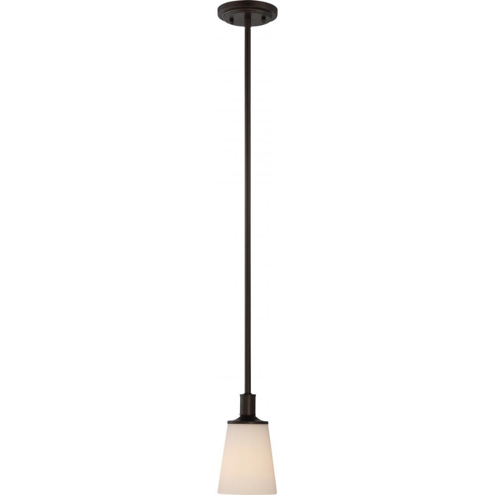 Nuvo Lighting-60/5928-Laguna-One Light Mini-Pendant-5.13 Inches Wide by 46.13 Inches High   Forest Bronze Finish with White Glass