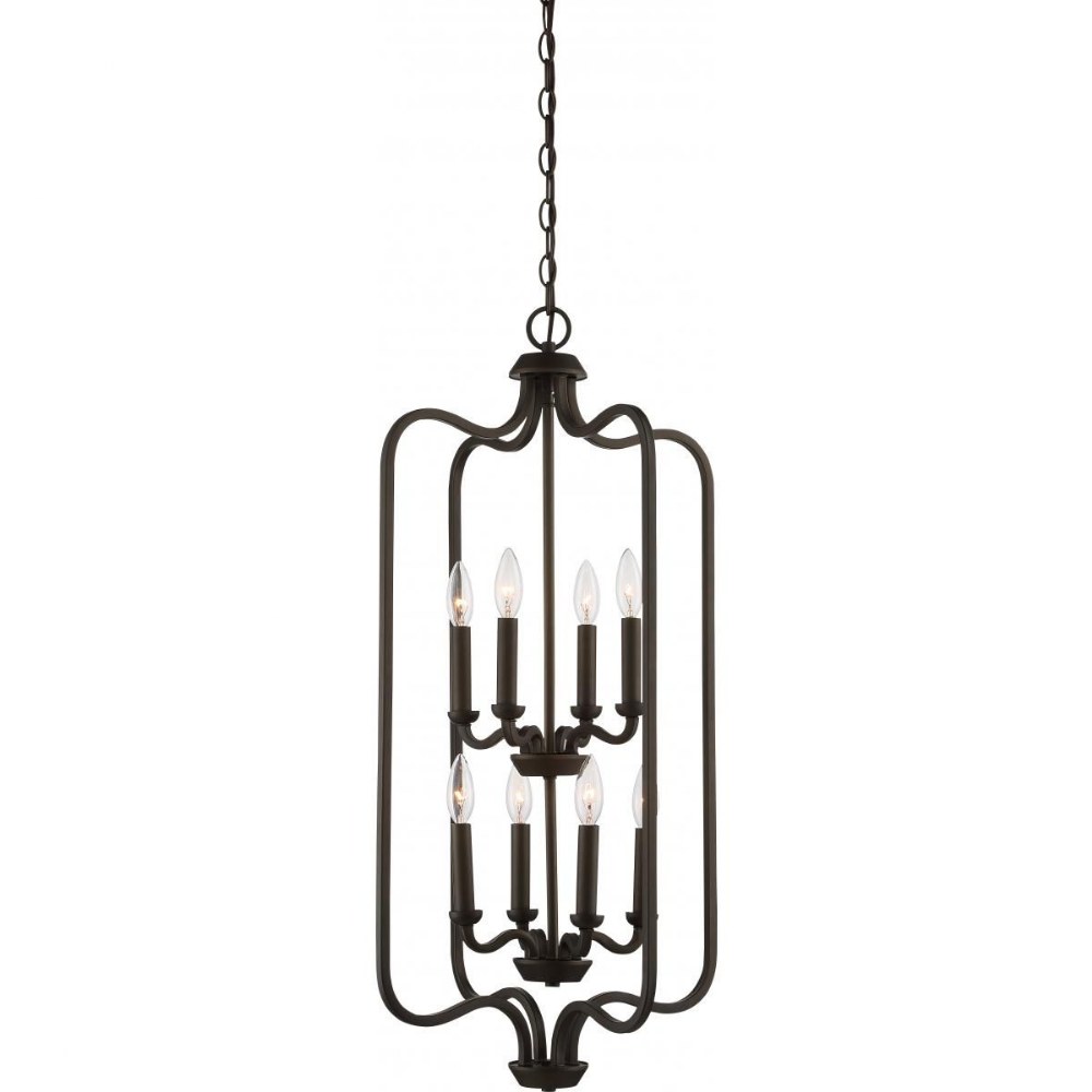 Nuvo Lighting-60/5972-Willow-Eight Light 2-Tier Caged Pendant-17 Inches Wide by 34 Inches High   Polished Nickel  Finish