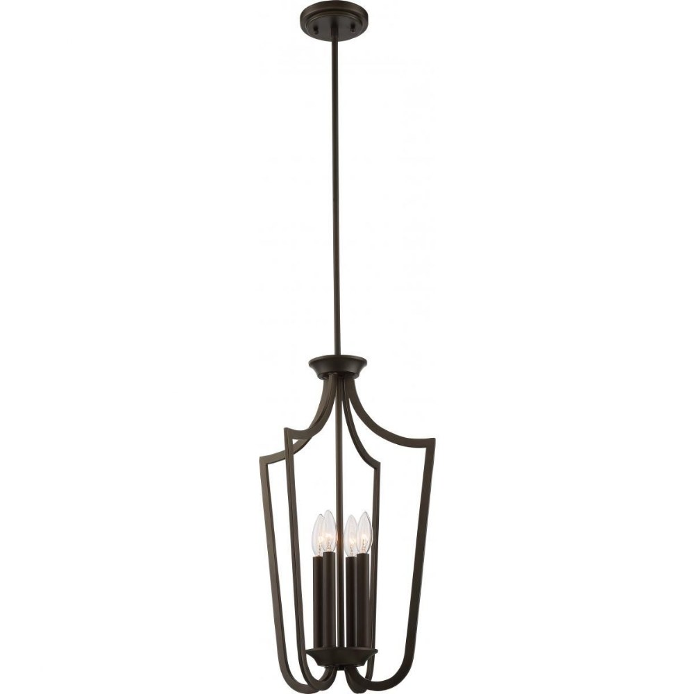 Nuvo Lighting-60/5976-Laguna-Four Light Caged Pendant-14 Inches Wide by 61 Inches High   Aged Bronze  Finish