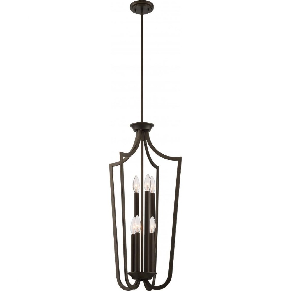 Nuvo Lighting-60/5977-Laguna-Six Light Caged Pendant-17 Inches Wide by 71 Inches High   Aged Bronze  Finish