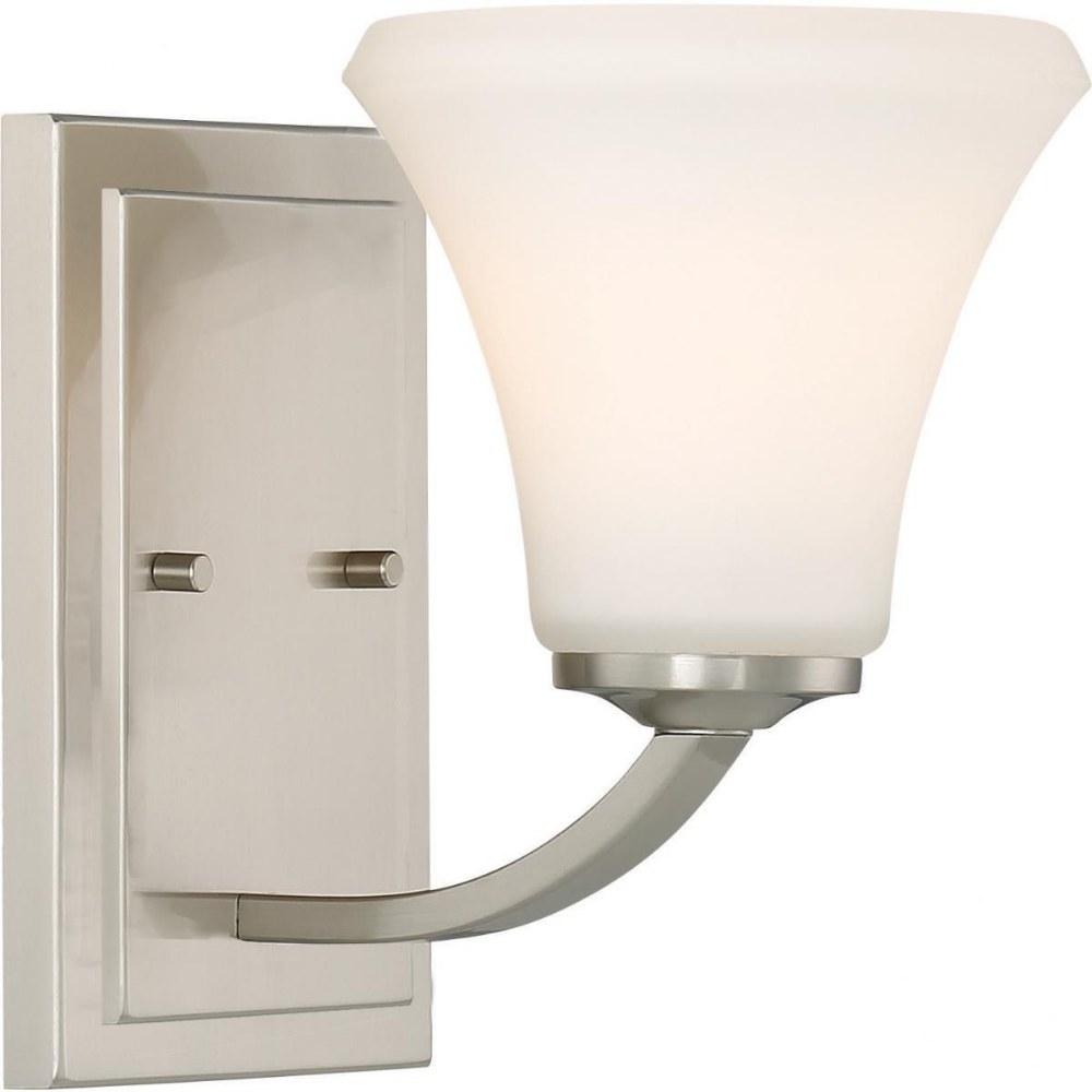 Nuvo Lighting-60/6201-Fawn-One Light Wall Sconce-6 Inches Wide by 8.75 Inches High Brushed Nickel  Mahogany Bronze Finish with Frosted Glass