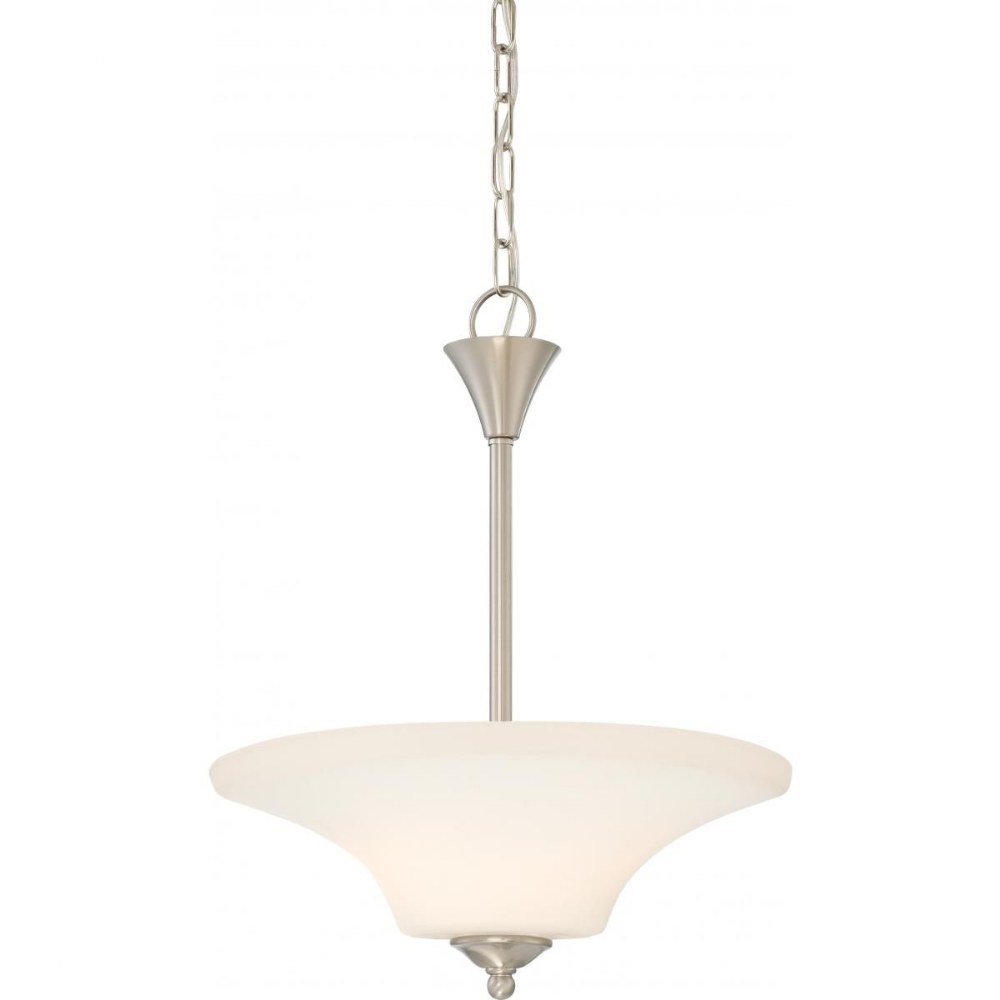 Nuvo Lighting-60/6207-Fawn-Two Light Pendant- 16 Inches Wide by 20 Inches High Brushed Nickel  Brushed Nickel Finish with Opal White Shade