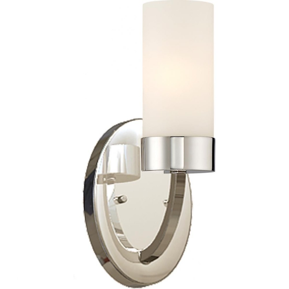 Nuvo Lighting-60/6221-Denver-One Light Wall Sconce-4.63 Inches Wide by 10.13 Inches High Polished Nickel  Mahogany Bronze Finish with Frosted Glass