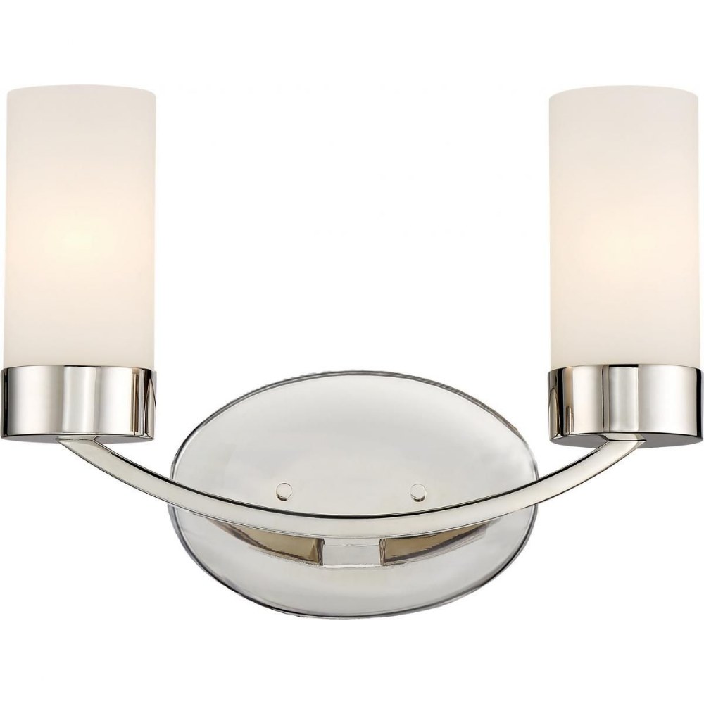 Nuvo Lighting-60/6222-Denver-Two Light Bath Vantity-14 Inches Wide by 10.13 Inches High Polished Nickel  Mahogany Bronze Finish with Frosted Glass