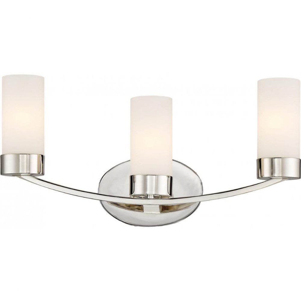 Nuvo Lighting-60/6223-Denver-Three Light Bath Vantity-21.25 Inches Wide by 10.13 Inches High Polished Nickel  Mahogany Bronze Finish with Frosted Glass