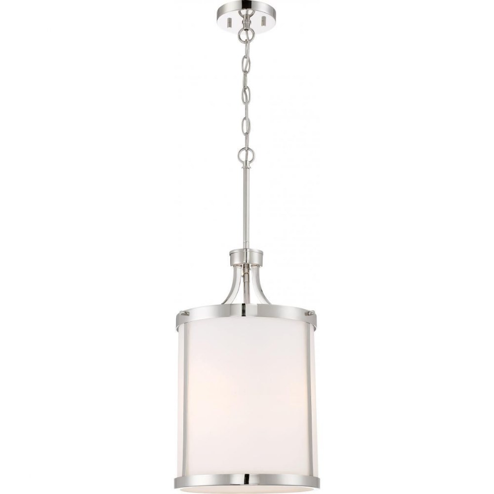 Nuvo Lighting-60/6226-Denver-Three Light Pendant-11.63 Inches Wide by 18.75 Inches High Polished Nickel  Mahogany Bronze Finish with Frosted Glass