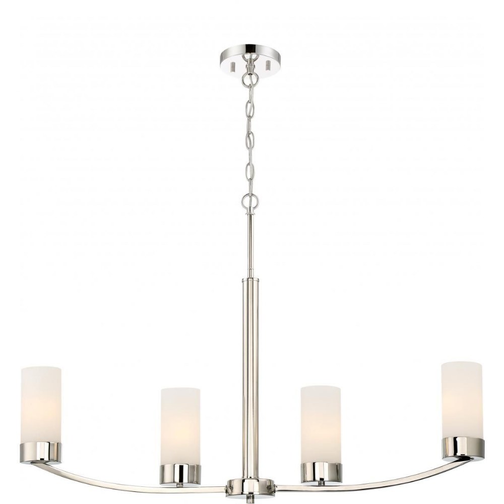 Nuvo Lighting-60/6228-Denver-Four Light Island-3.63 Inches Wide by 17.5 Inches High Polished Nickel  Mahogany Bronze Finish with Frosted Glass