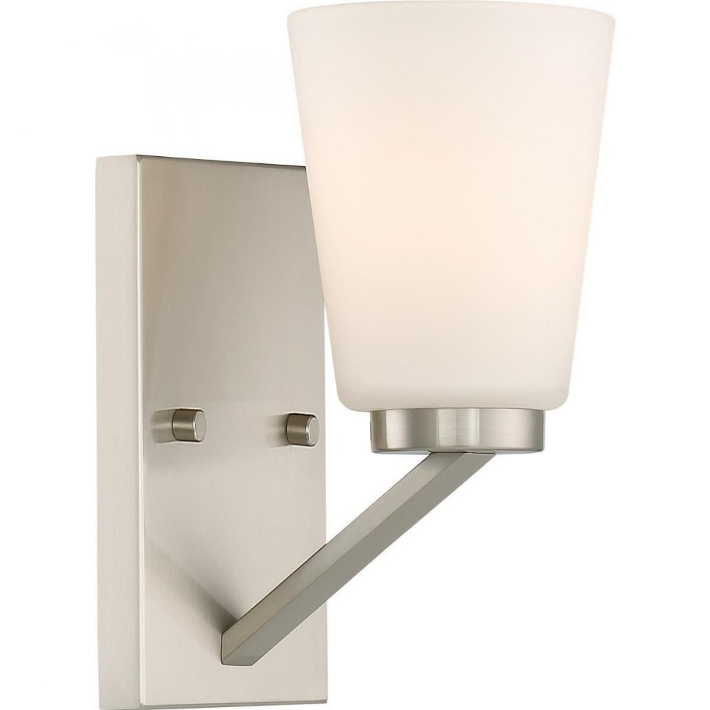 Nuvo Lighting-60/6241-Nome-One Light Wall Sconce-4.75 Inches Wide by 10 Inches High Brushed Nickel  Mahogany Bronze Finish with Frosted Glass