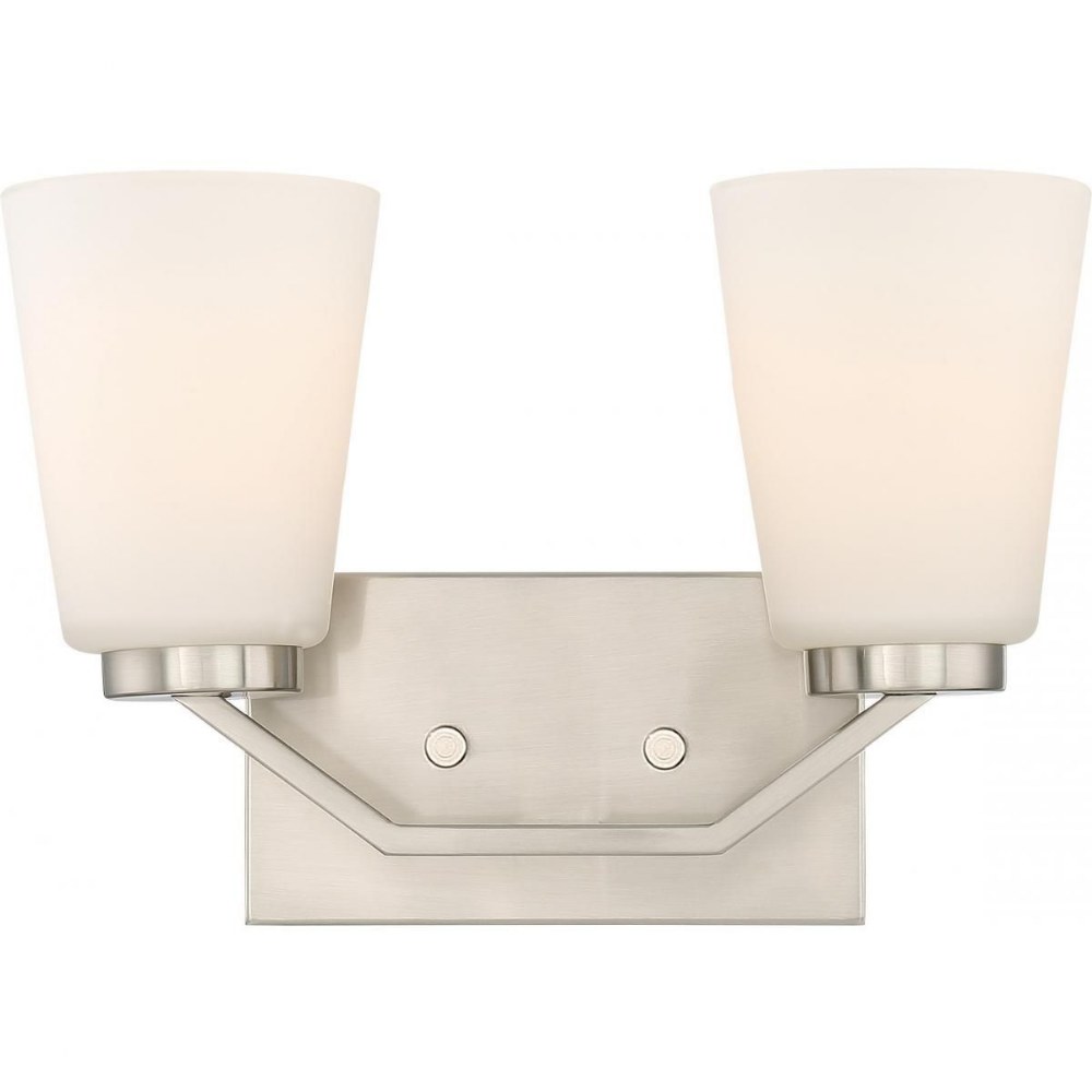 Nuvo Lighting-60/6242-Nome-Two Light Bath Vantity-13.5 Inches Wide by 9.25 Inches High Brushed Nickel  Mahogany Bronze Finish with Frosted Glass