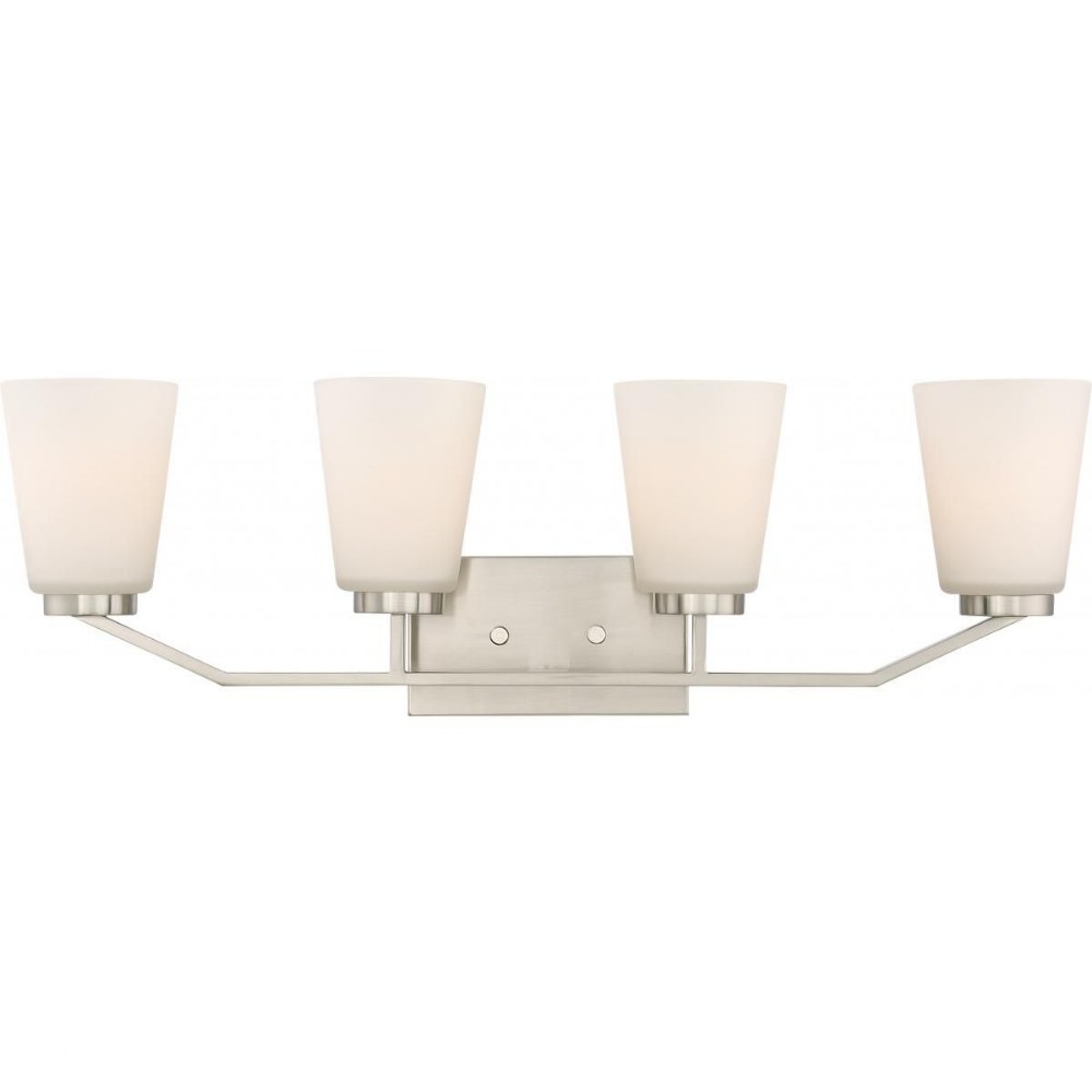 Nuvo Lighting-60/6244-Nome-Four Light Bath Vantity-29.5 Inches Wide by 9.25 Inches High Brushed Nickel  Mahogany Bronze Finish with Frosted Glass