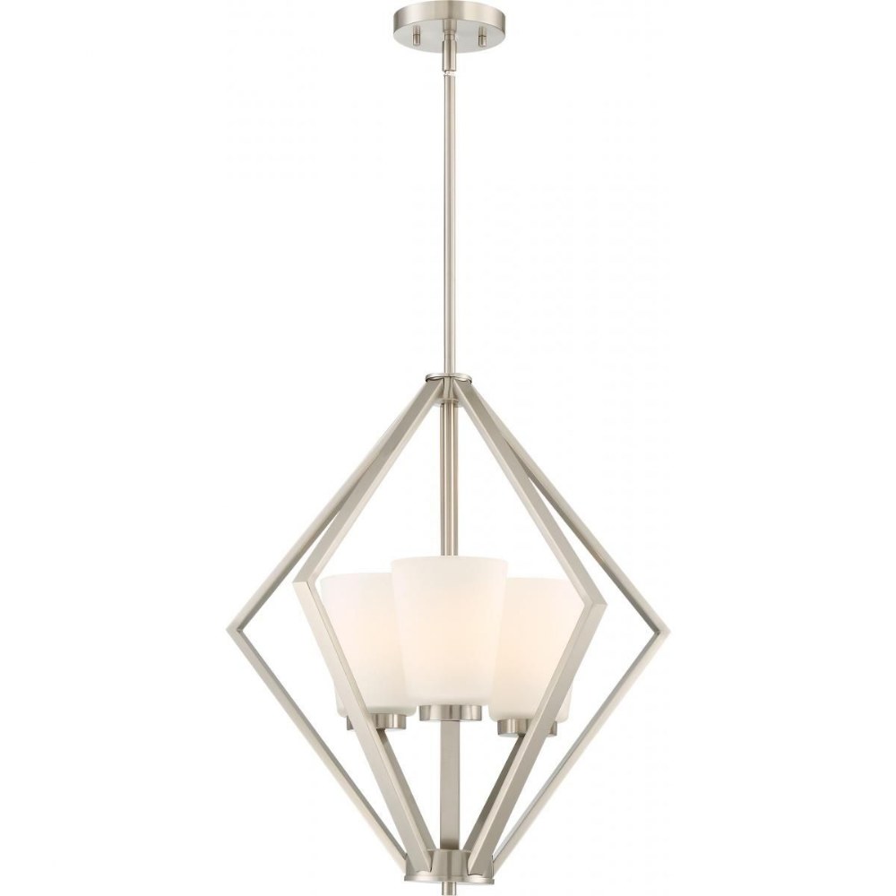 Nuvo Lighting-60/6245-Nome-Three Light Pendant-19.5 Inches Wide by 22 Inches High Brushed Nickel  Mahogany Bronze Finish with Frosted Glass