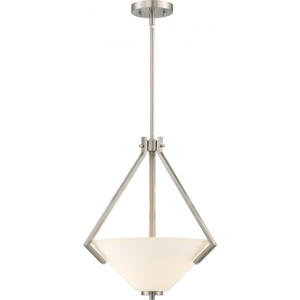 Nuvo Lighting-60/6247-Nome-Two Light Pendant-16.13 Inches Wide by 18 Inches High Brushed Nickel  Mahogany Bronze Finish with Frosted Glass