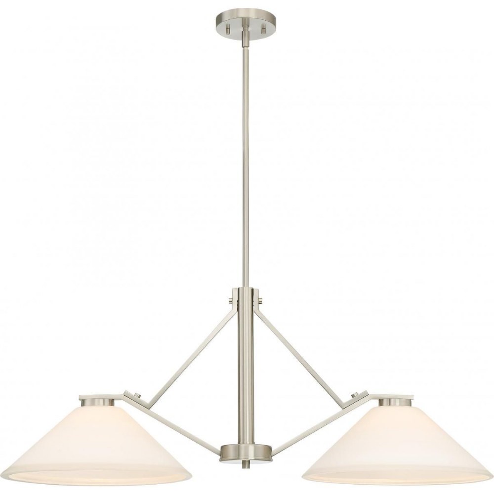 Nuvo Lighting-60/6248-Nome-Two Light Island-14.13 Inches Wide by 15 Inches High Brushed Nickel  Mahogany Bronze Finish with Frosted Glass