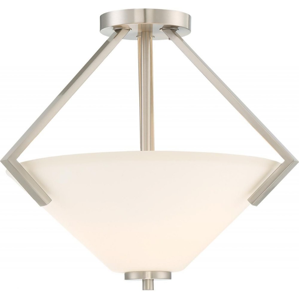 Nuvo Lighting-60/6251-Nome-Two Light Semi-Flush Mount-16.13 Inches Wide by 14 Inches High Brushed Nickel  Mahogany Bronze Finish with Frosted Glass