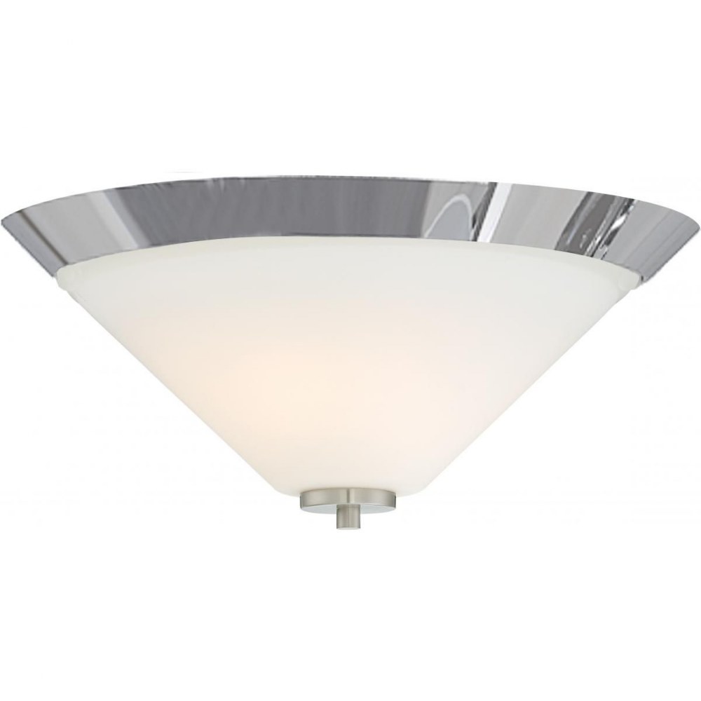 Nuvo Lighting-60/6252-Nome-Two Light Flush Mount-16.88 Inches Wide by 7.13 Inches High Brushed Nickel  Mahogany Bronze Finish with Frosted Glass