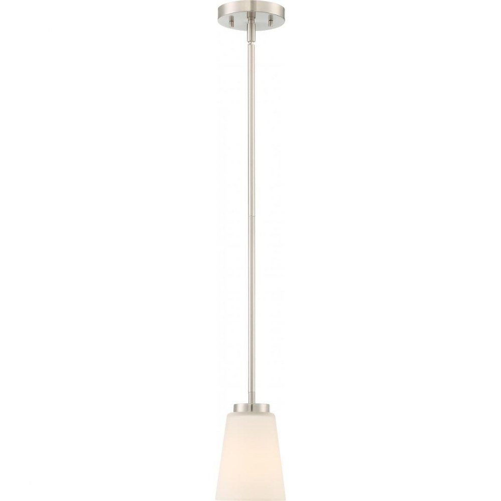 Nuvo Lighting-60/6253-Nome-One Light Pendant-4.75 Inches Wide by 7.13 Inches High Brushed Nickel  Mahogany Bronze Finish with Frosted Glass