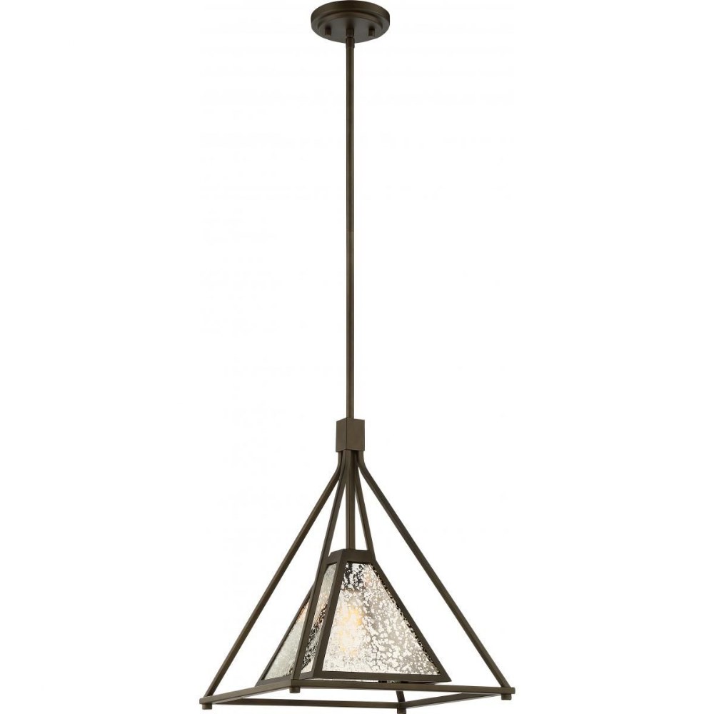 Nuvo Lighting-60/6282-Mystic-One Light Medium Pendant-14 Inches Wide by 17.38 Inches High   Forest Bronze Finish with Clear Seeded Glass