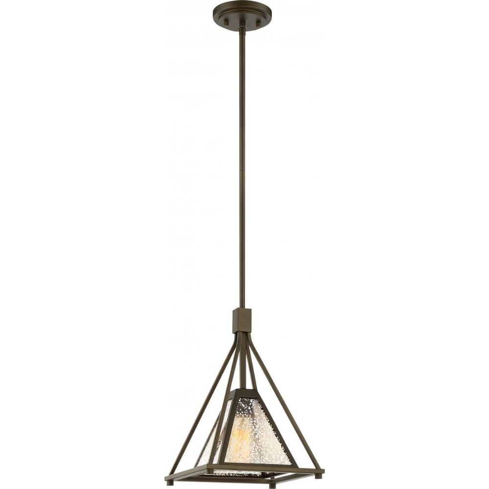 Nuvo Lighting-60/6283-Mystic-One Light Small Pendant-10 Inches Wide by 14.38 Inches High   Forest Bronze Finish with Clear Seeded Glass