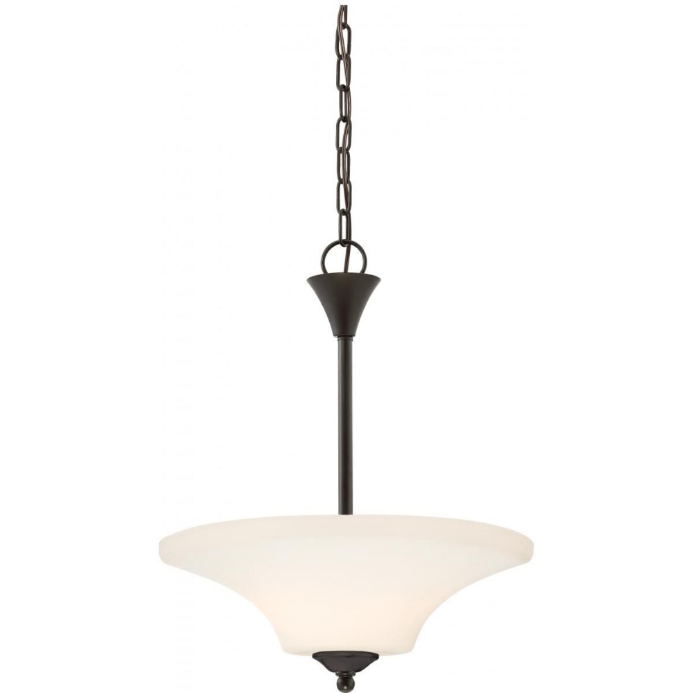 Nuvo Lighting-60/6307-Fawn-Two Light Pendant- 16 Inches Wide by 20 Inches High Mahogany Bronze  Brushed Nickel Finish with Opal White Shade