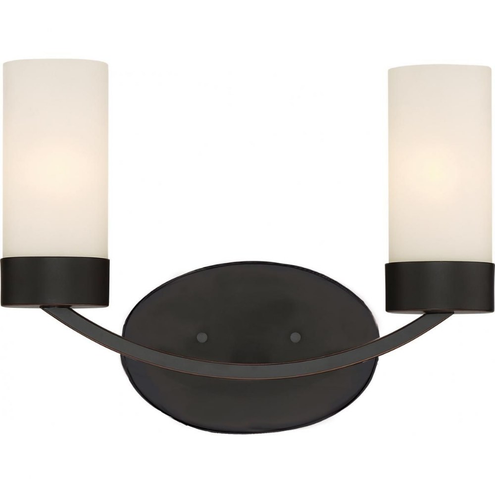 Nuvo Lighting-60/6322-Denver-Two Light Bath Vantity-14 Inches Wide by 10.13 Inches High Mahogany Bronze  Mahogany Bronze Finish with Frosted Glass