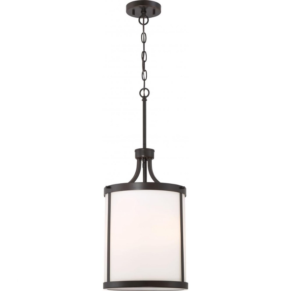 Nuvo Lighting-60/6326-Denver-Three Light Pendant-11.63 Inches Wide by 18.75 Inches High Mahogany Bronze  Mahogany Bronze Finish with Frosted Glass