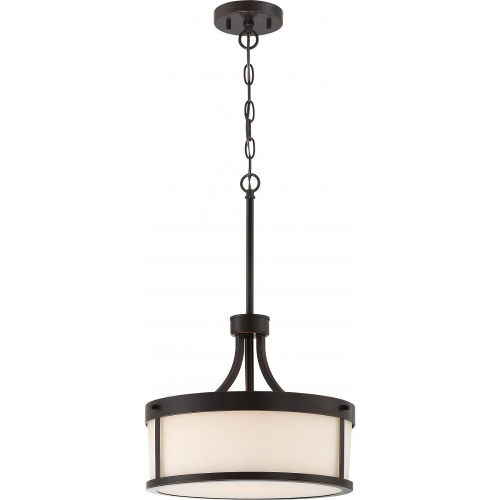 Nuvo Lighting-60/6327-Denver-Two Light Pendant-14.38 Inches Wide by 11.75 Inches High Mahogany Bronze  Mahogany Bronze Finish with Frosted Glass