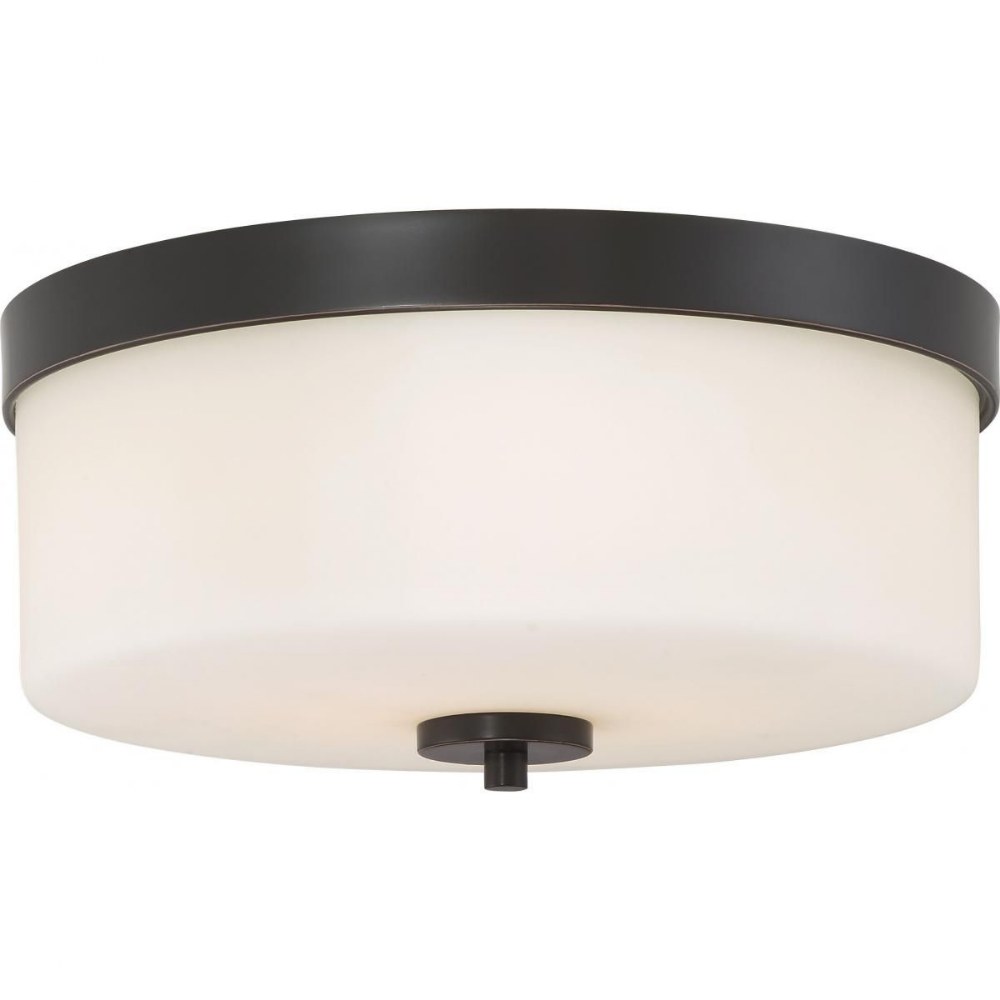 Nuvo Lighting-60/6331-Denver-Two Light Flush Mount-6 Inches Wide by 10.625 Inches High Mahogany Bronze  Old Bronze Finish with Clear Seed Shade