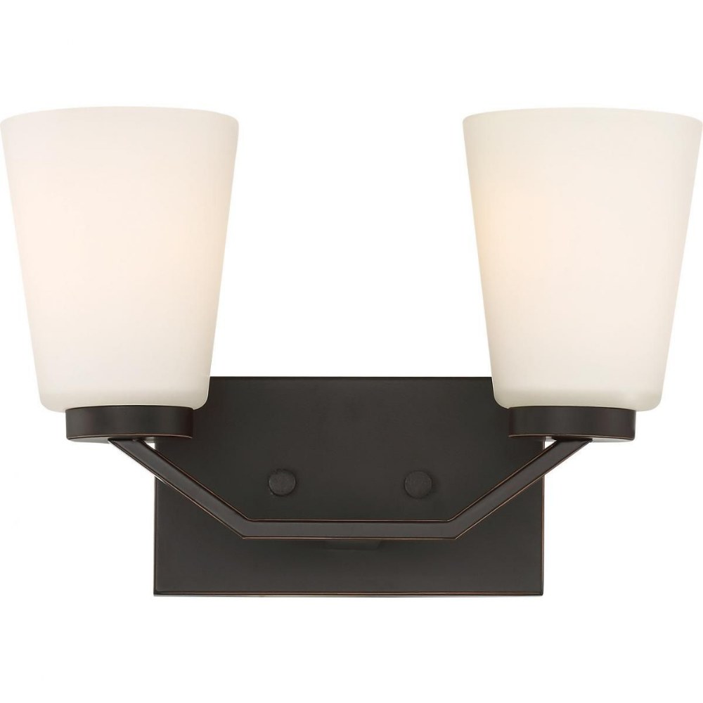 Nuvo Lighting-60/6342-Nome-Two Light Bath Vantity-13.5 Inches Wide by 9.25 Inches High Mahogany Bronze  Mahogany Bronze Finish with Frosted Glass