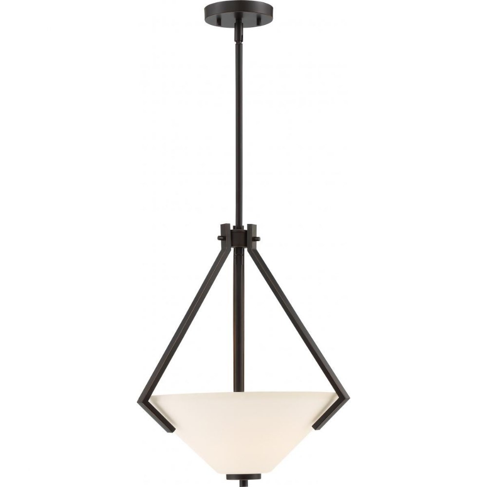 Nuvo Lighting-60/6347-Nome-Two Light Pendant-16.13 Inches Wide by 18 Inches High Mahogany Bronze  Mahogany Bronze Finish with Frosted Glass