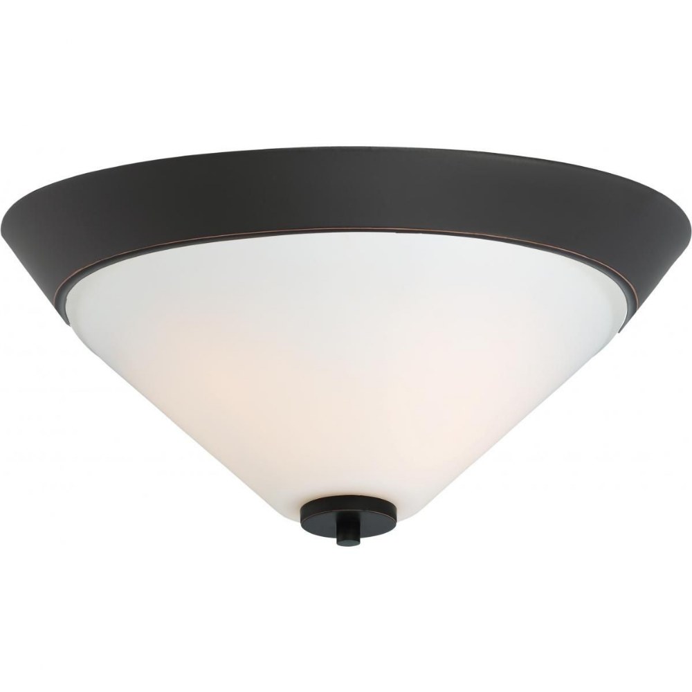 Nuvo Lighting-60/6352-Nome-Two Light Flush Mount-16.88 Inches Wide by 7.13 Inches High Mahogany Bronze  Mahogany Bronze Finish with Frosted Glass